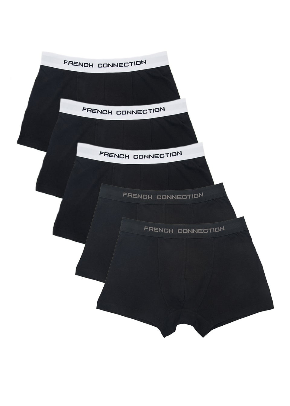French Connection Grey 5 Pack Cotton Stretch Boxers