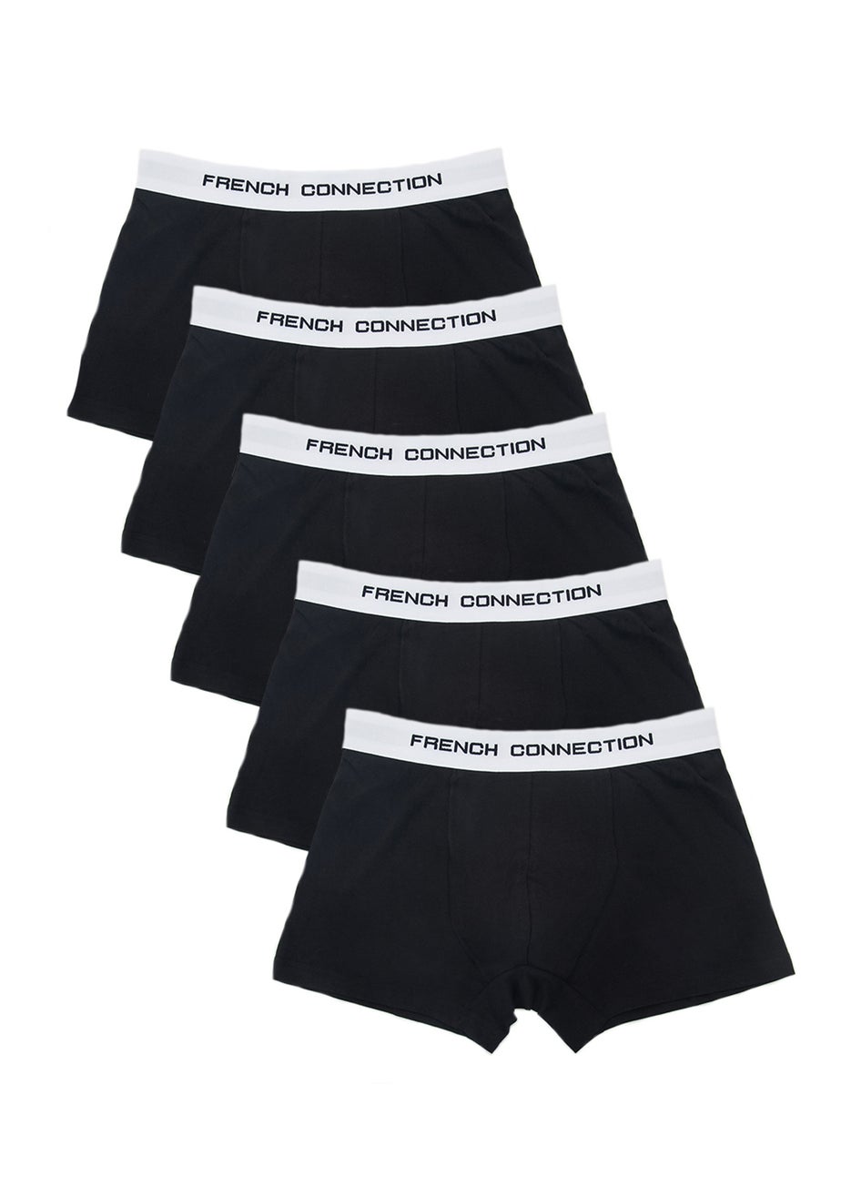 French Connection White 5 Pack Cotton Stretch Boxers