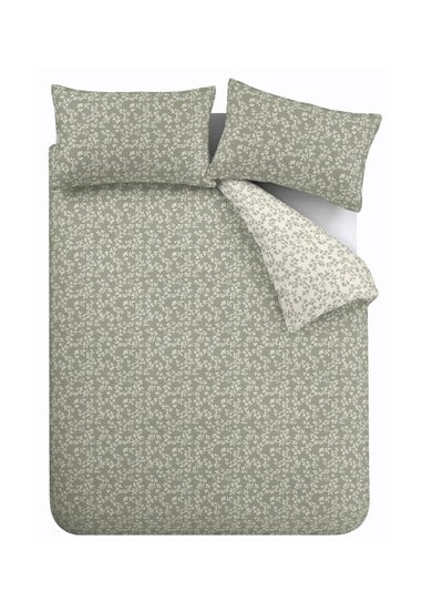 Bianca Fine Linens Shadow Leaves 200 Thread Count Cotton Reversible Duvet Cover Set