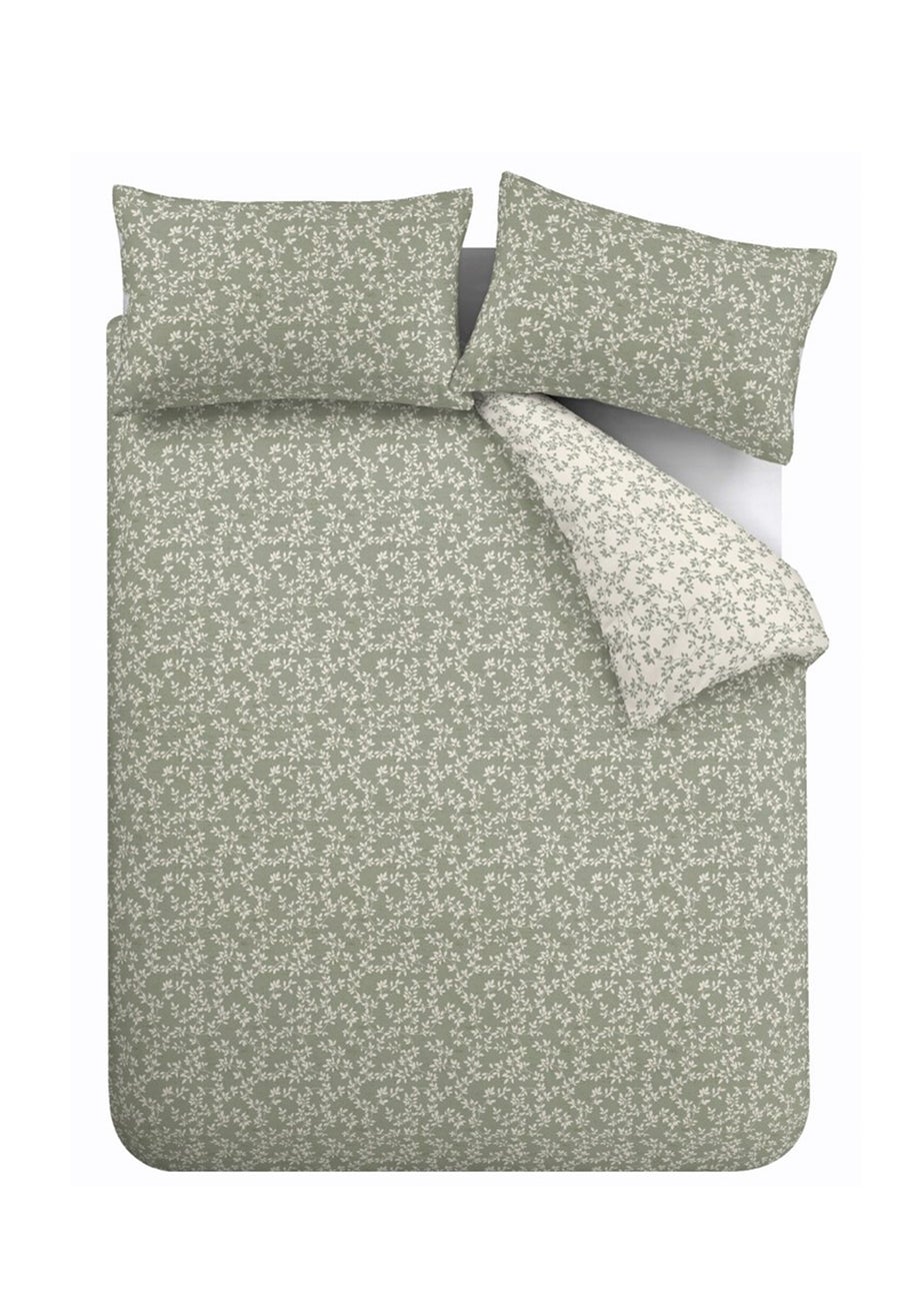 Bianca Fine Linens Shadow Leaves 200 Thread Count Cotton Reversible Duvet Cover Set