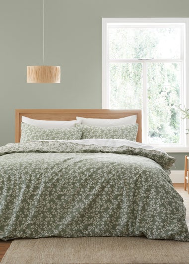 Bianca Fine Linens Shadow Leaves 200 Thread Count Cotton Reversible Duvet Cover Set