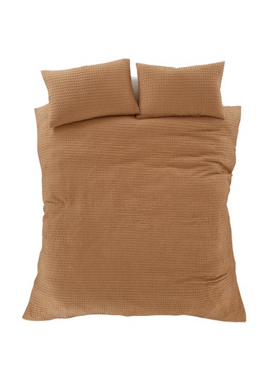 Pineapple Elephant Muscat Waffle Duvet Cover Set Caramel