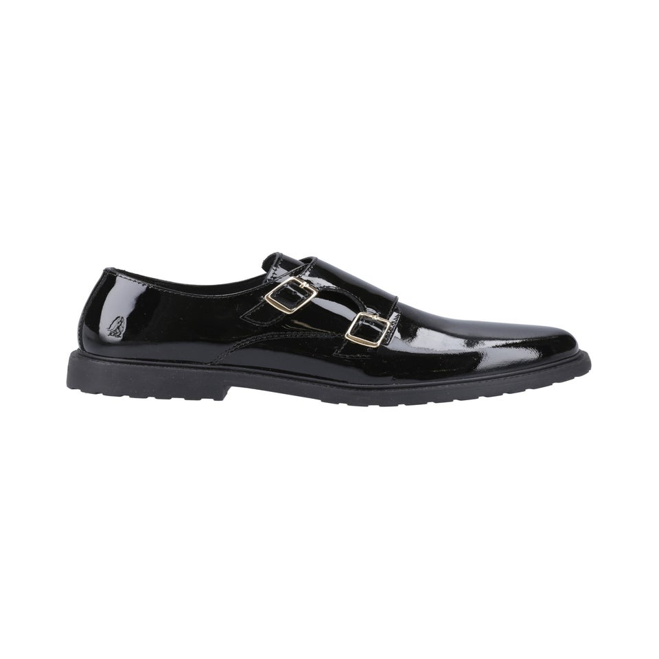 Hush Puppies Black Patent Verity Monk Shoe