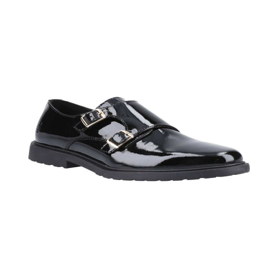Hush Puppies Black Patent Verity Monk Shoe