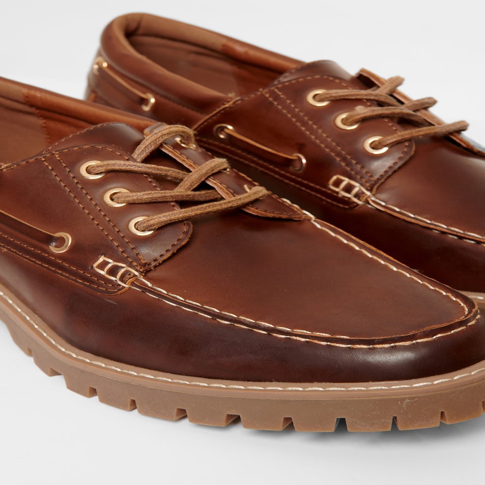 Threadbare Brown Chunky Boat Shoes