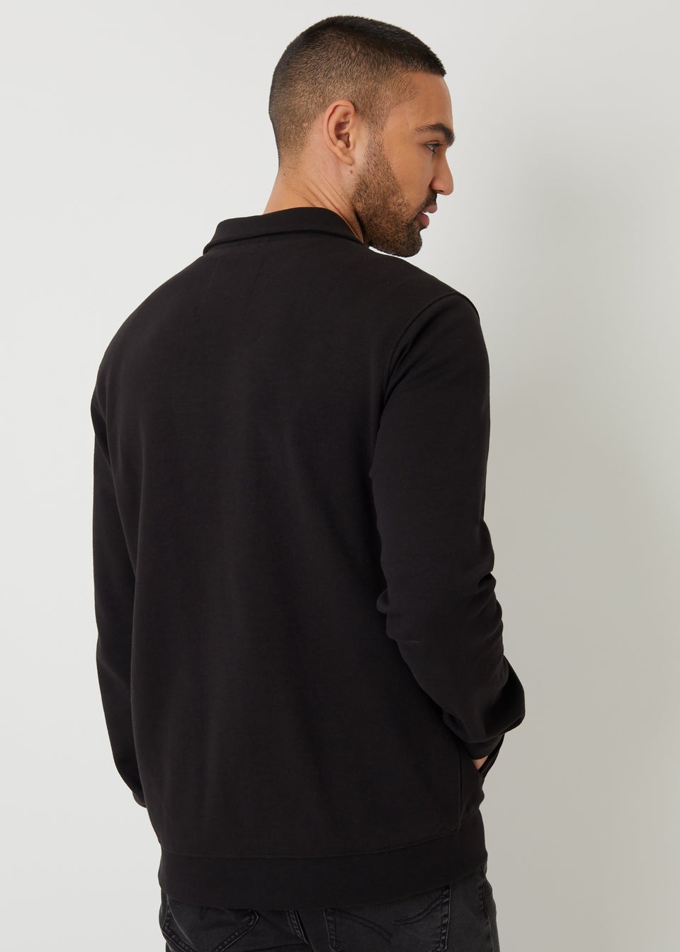 Threadbare Black Zip Through Pique Shacket