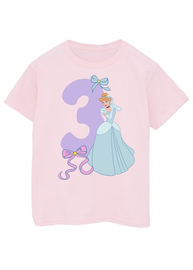 Disney Cinderella 3rd Birthday Kids Light Pink Graphic T-Shirt (3-6 Years)