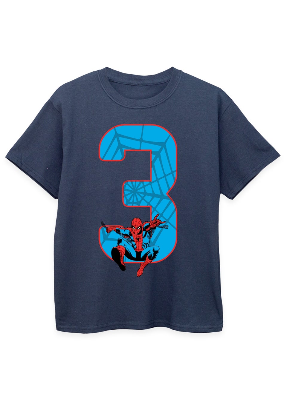 Marvel Spider-Man 3rd Birthday Kids Navy Graphic T-Shirt (3-6 Years)