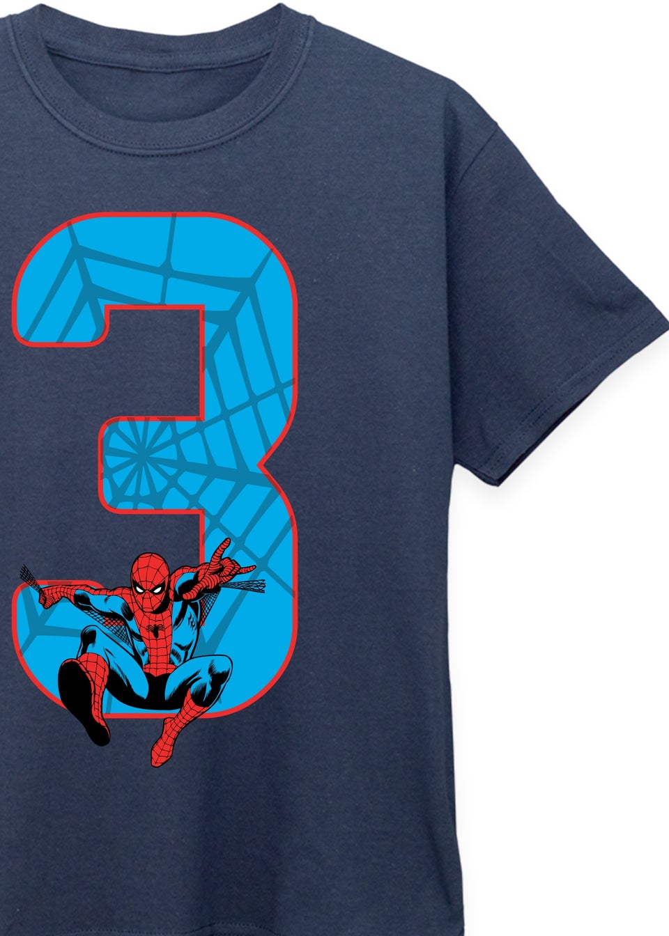Marvel Spider-Man 3rd Birthday Kids Navy Graphic T-Shirt (3-6 Years)