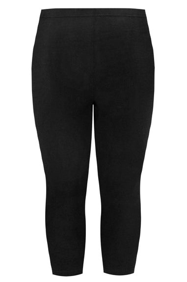 Yours 2 Pack Curve Black Stretch Cropped Leggings