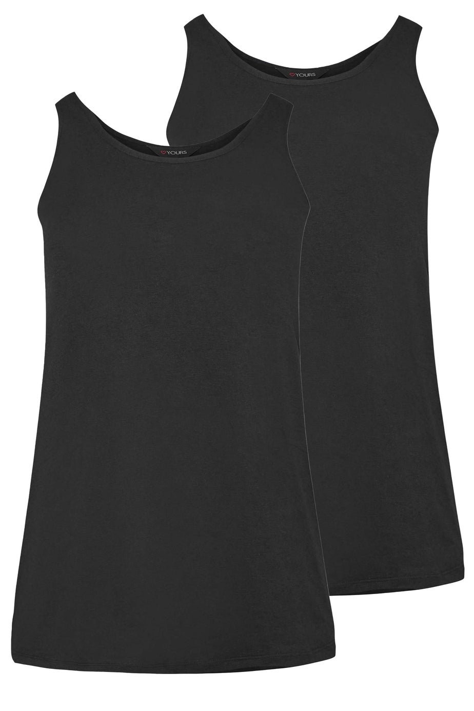 Yours 2 Pack Curve Black Core Vest Tops