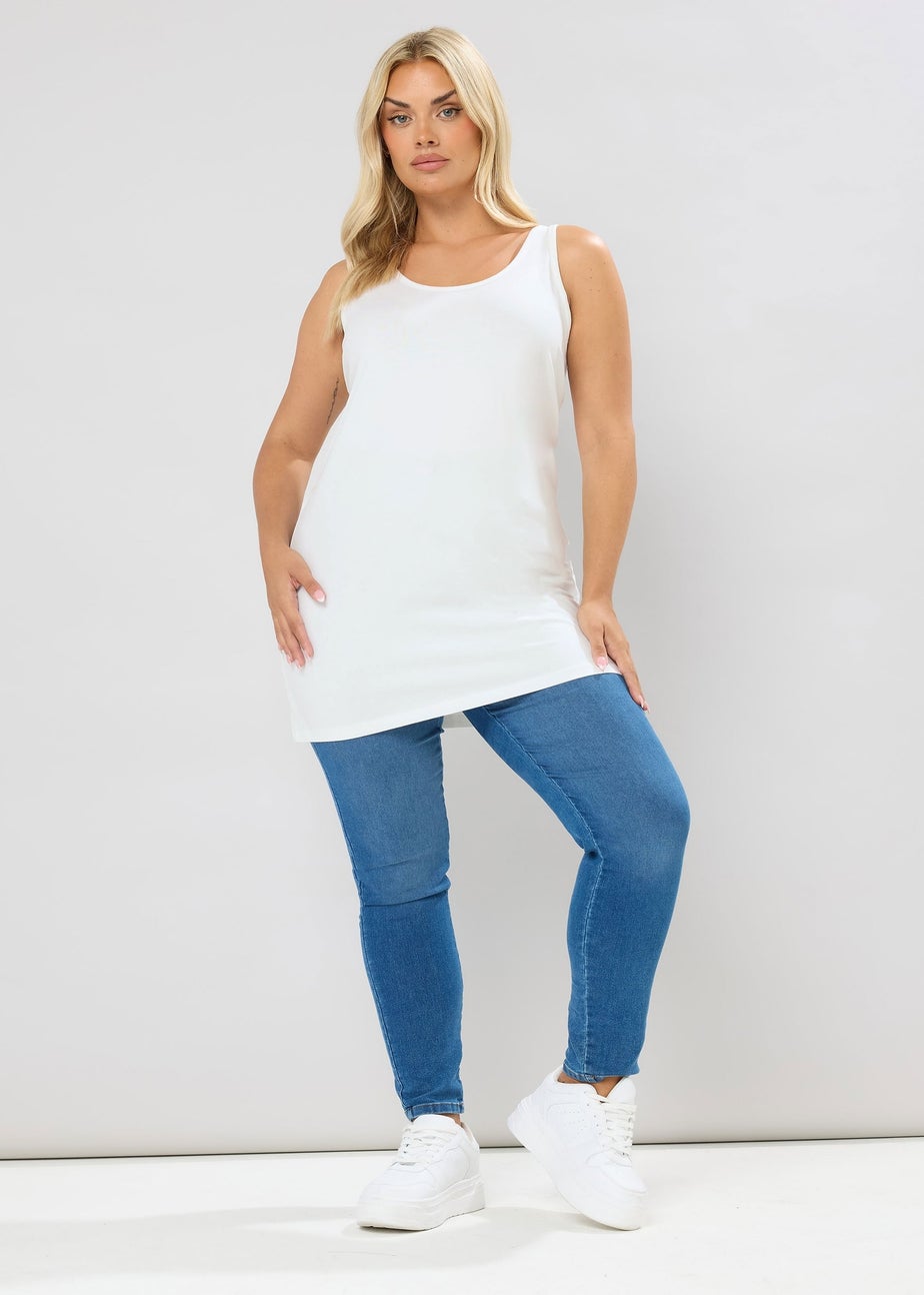 Yours 2 Pack Curve Black & White Longline Vest Tops