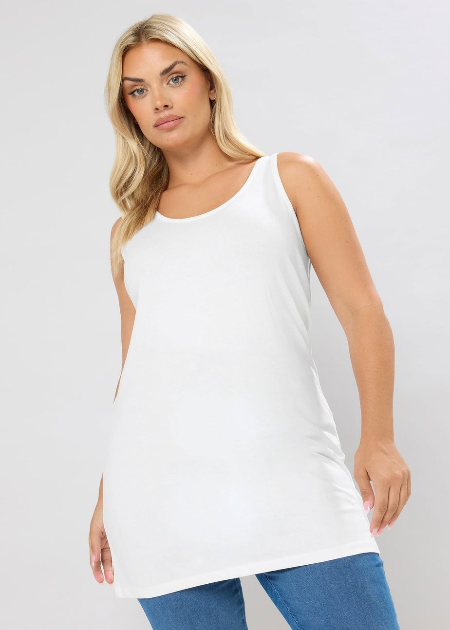 Yours 2 Pack Curve Black & White Longline Vest Tops