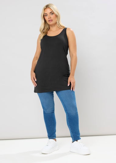 Yours 2 Pack Curve Black & White Longline Vest Tops