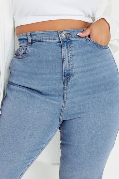 Yours Curve Light Blue Wash Mom Jeans