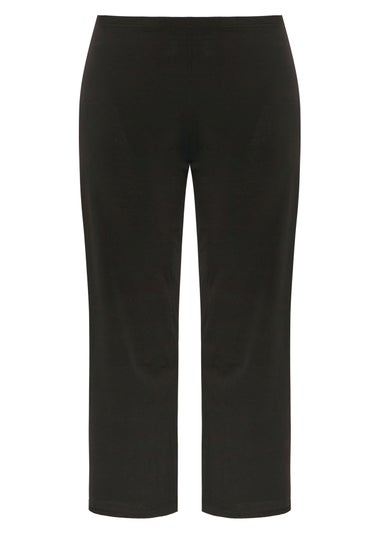 Yours Bestseller Curve Black Pull On Ribbed Bootcut Stretch Trousers