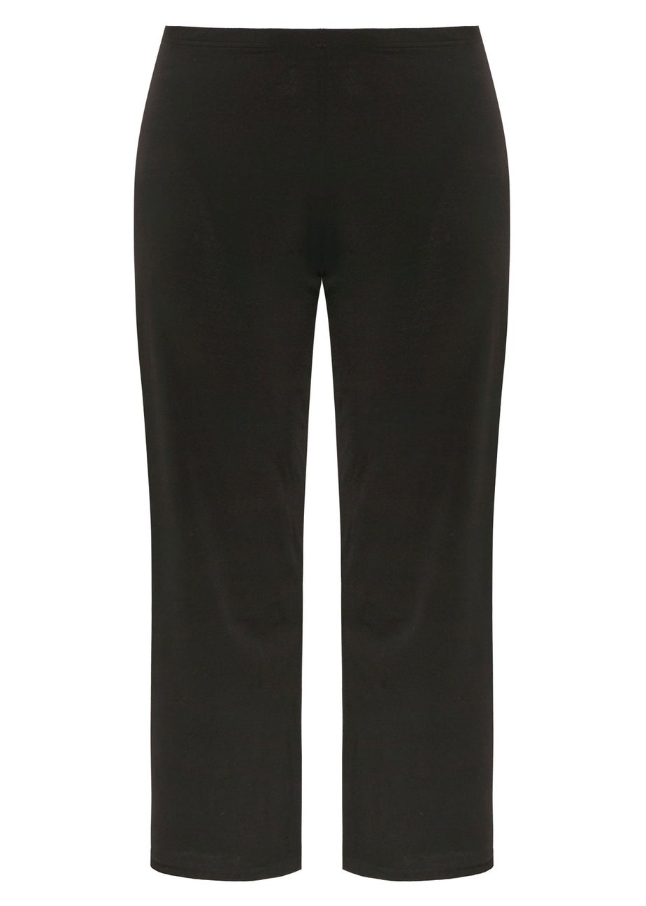 Yours Bestseller Curve Black Pull On Ribbed Bootcut Stretch Trousers