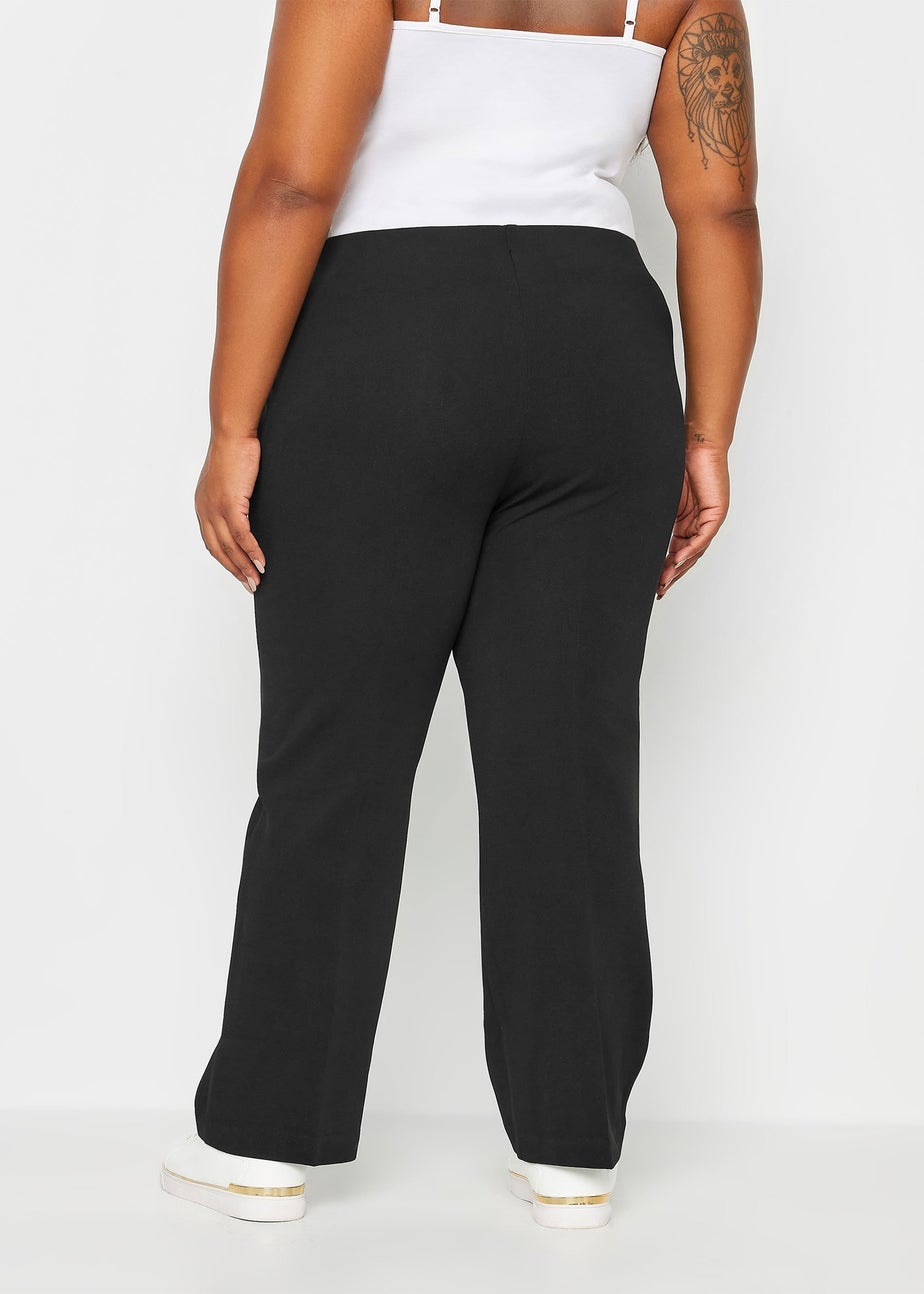 Yours Bestseller Curve Black Pull On Ribbed Bootcut Stretch Trousers