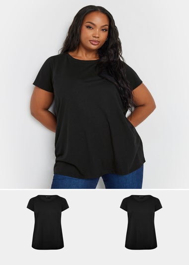 Yours 2 Pack Curve Black Core T Shirts