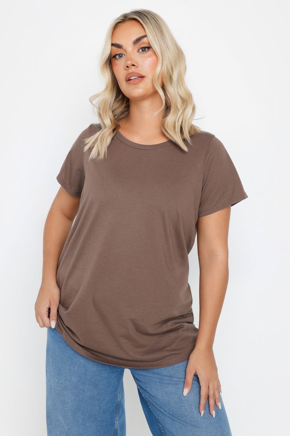 Yours 3 Pack Curve Brown & Green Essential T Shirts