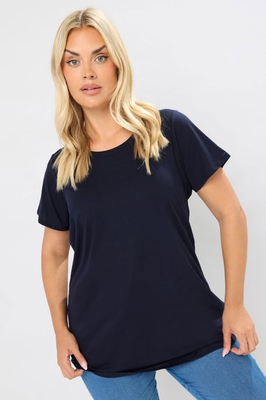 Yours 3 Pack Curve Navy Blue & Black Core T Shirts