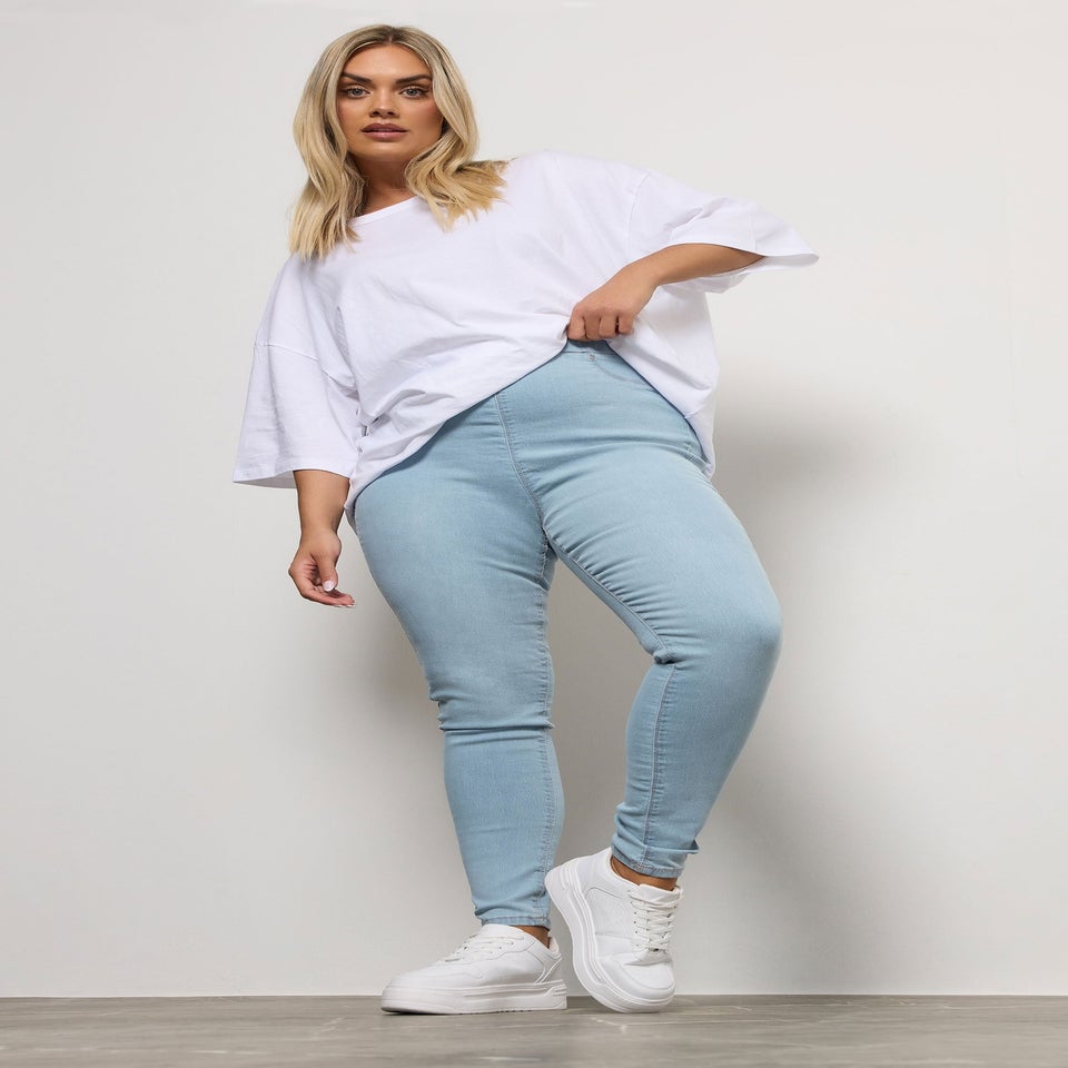 Yours For Good Curve Light Blue Pull On Stretch JENNY Jeggings