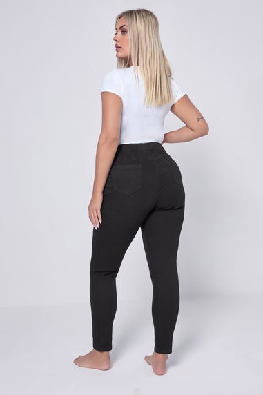 Yours Curve Black Pull On Stretch Jenny Jeggings