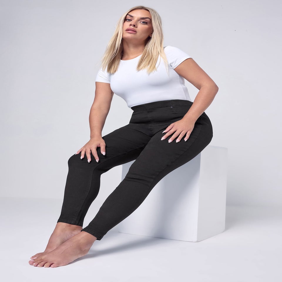 Yours Curve Black Pull On Stretch Jenny Jeggings