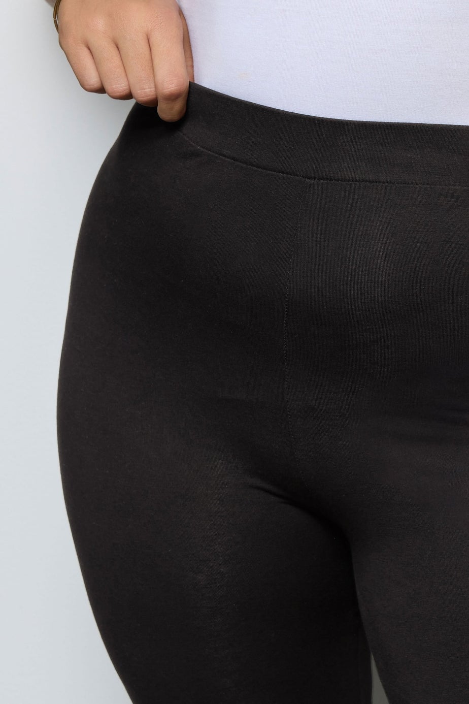 Yours For Good 2 Pack Curve Black Cotton Stretch Leggings