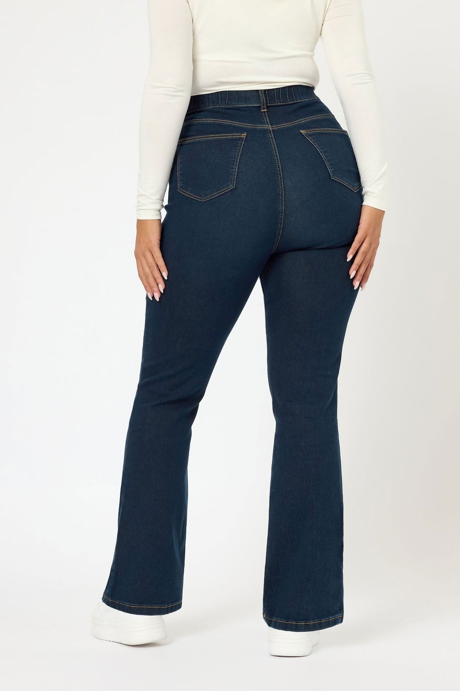 Yours Curve Dark Indigo Blue Bootcut Stretch ISLA Jeans