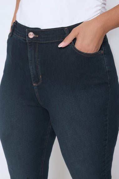 Yours Curve Dark Indigo Blue Bootcut Stretch ISLA Jeans