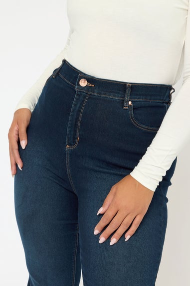 Yours Curve Dark Indigo Blue Bootcut Stretch ISLA Jeans