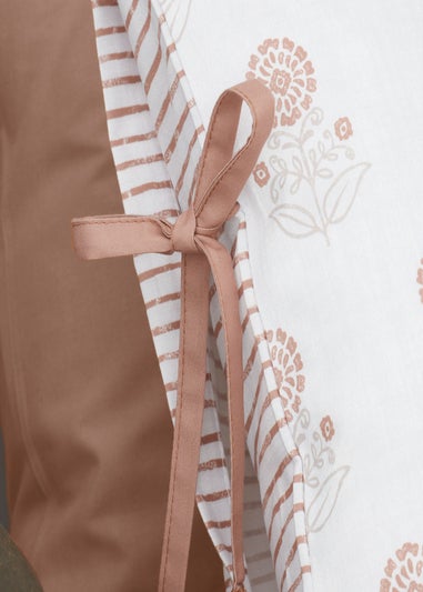 Pineapple Elephant Woodblock Floral So Soft Terracotta Clay Duvet Cover Set