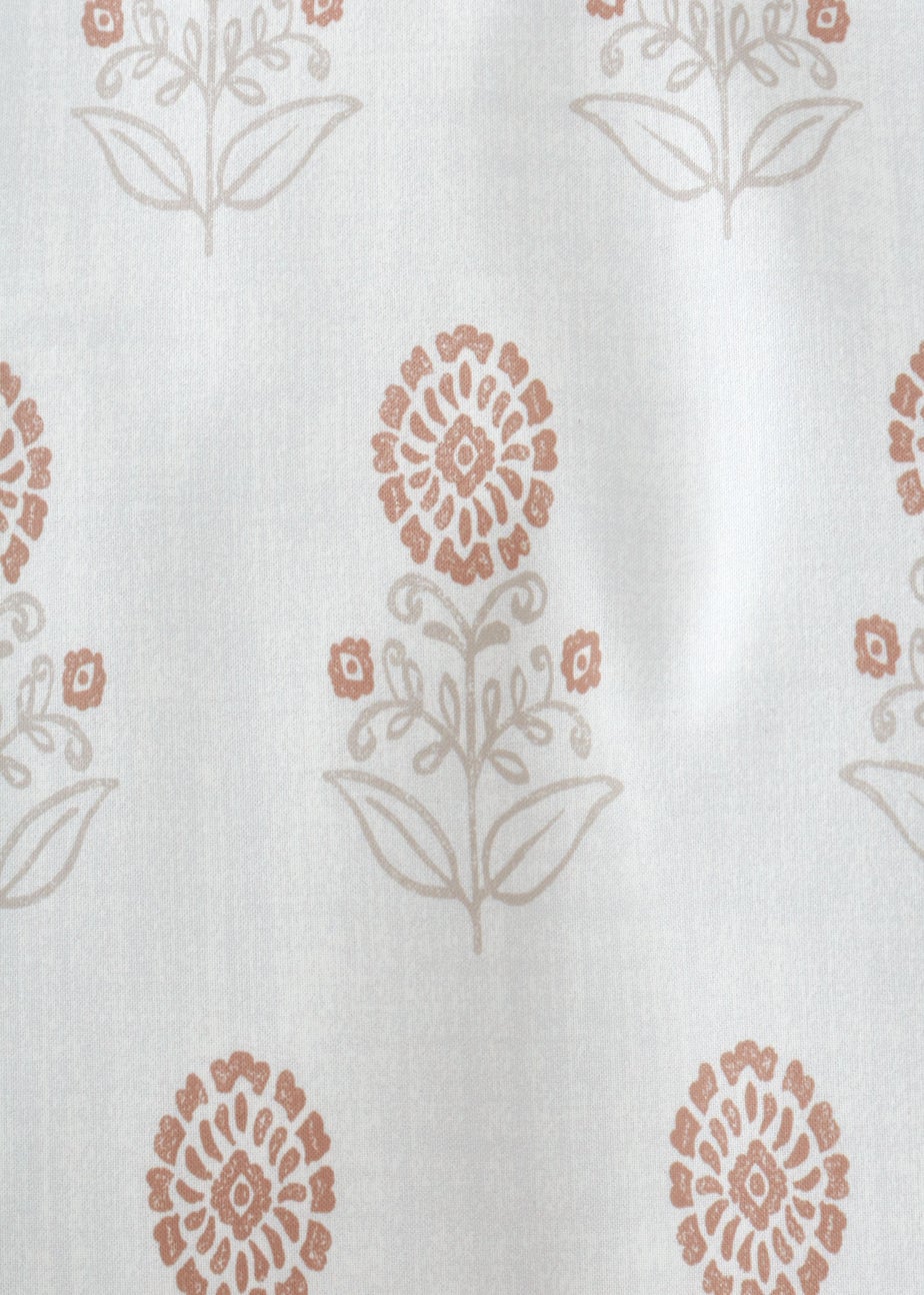 Pineapple Elephant Woodblock Floral So Soft Terracotta Clay Duvet Cover Set