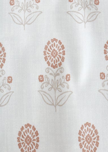 Pineapple Elephant Woodblock Floral So Soft Terracotta Clay Duvet Cover Set