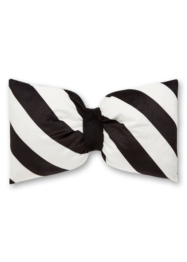 Sassy B Dotty Bows Black & White 3D Shaped Cushion (48x30cm)