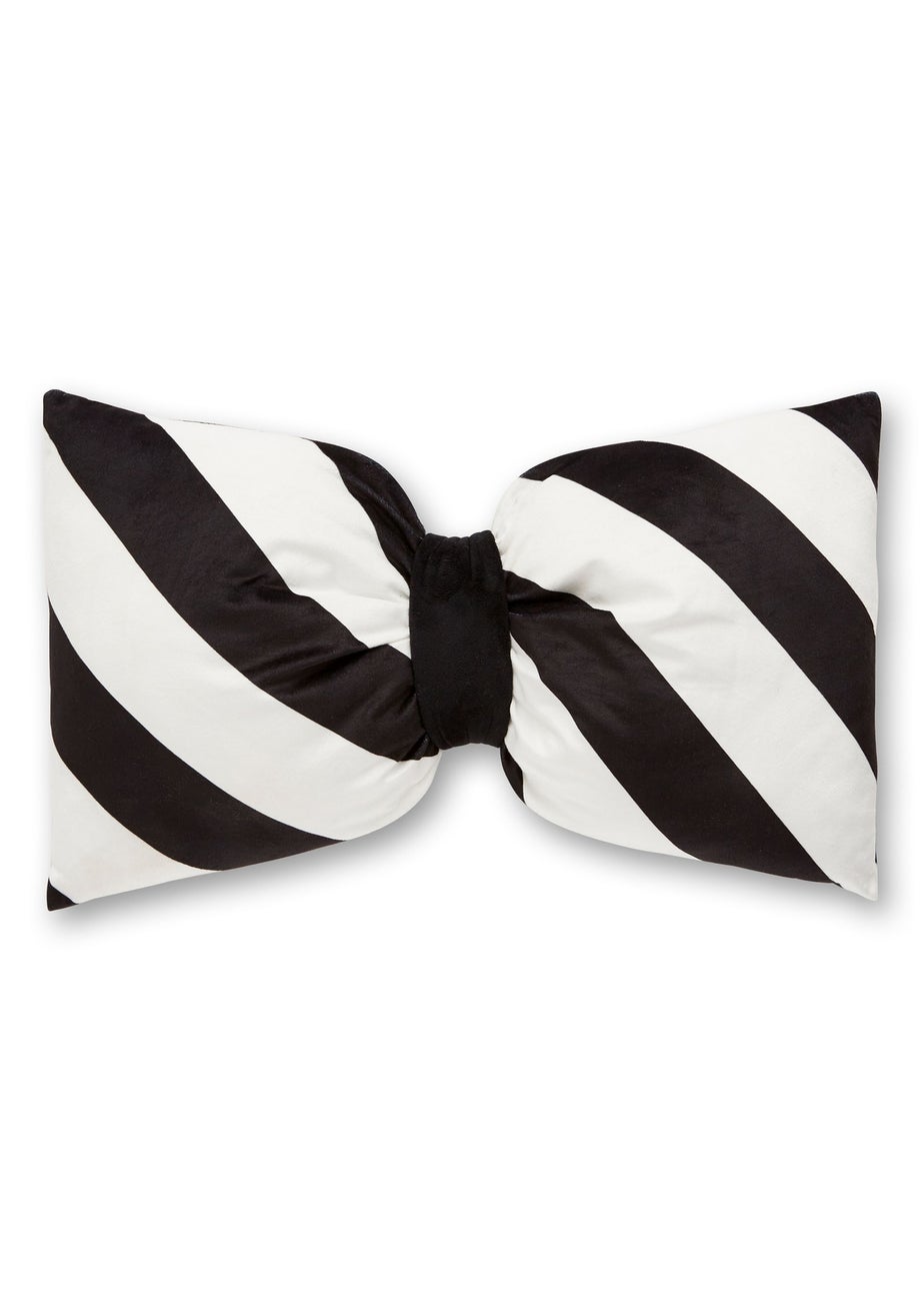 Sassy B Dotty Bows Black & White 3D Shaped Cushion (48x30cm)