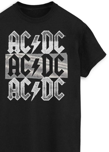 ACDC Stacked Logo Black Music Graphic T-Shirt