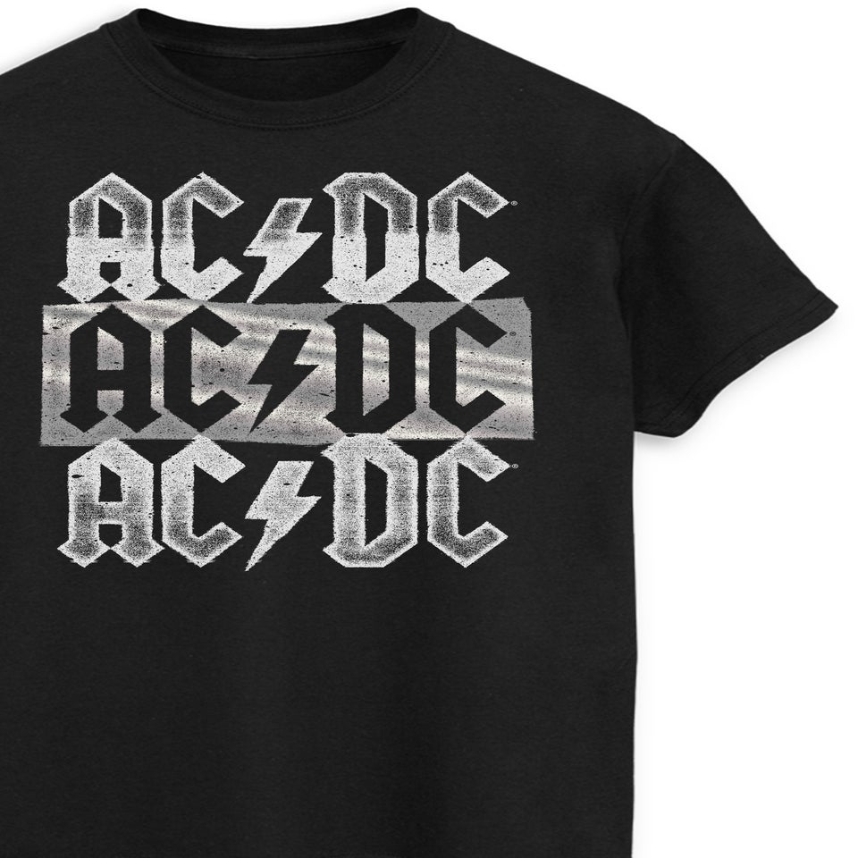 ACDC Stacked Logo Black Music Graphic T-Shirt