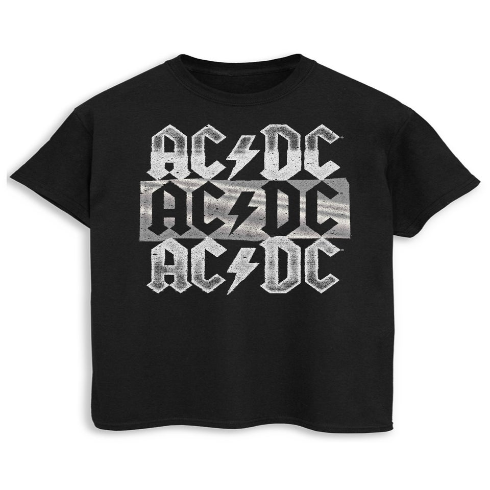 ACDC Stacked Logo Black Music Graphic T-Shirt