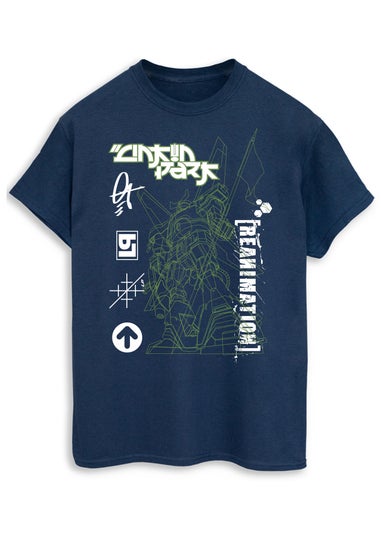 Linkin Park Reamin Robot Navy Music Graphic T-Shirt