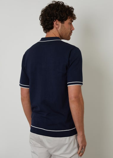 Threadbare Knitted Short Sleeve Polo Shirt