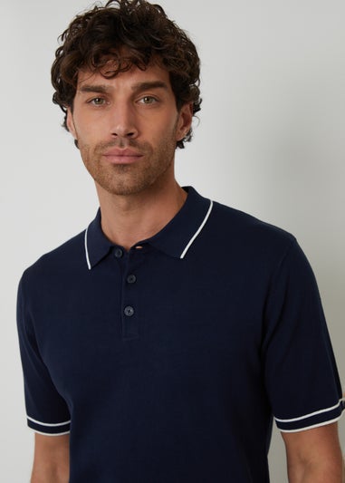 Threadbare Knitted Short Sleeve Polo Shirt