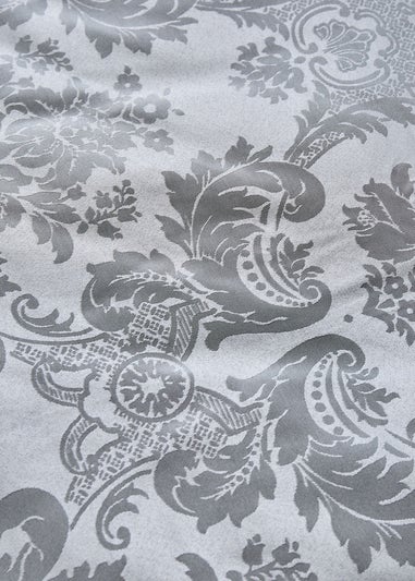 Catherine Lansfield Damask Jacquard Double Duvet Cover Set Silver Grey