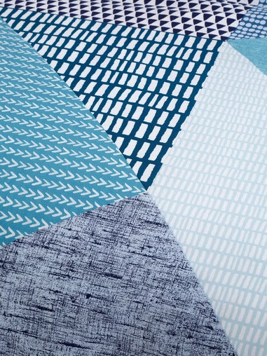 Catherine Lansfield Larsson Geo Reversible Duvet Cover Set Teal Green