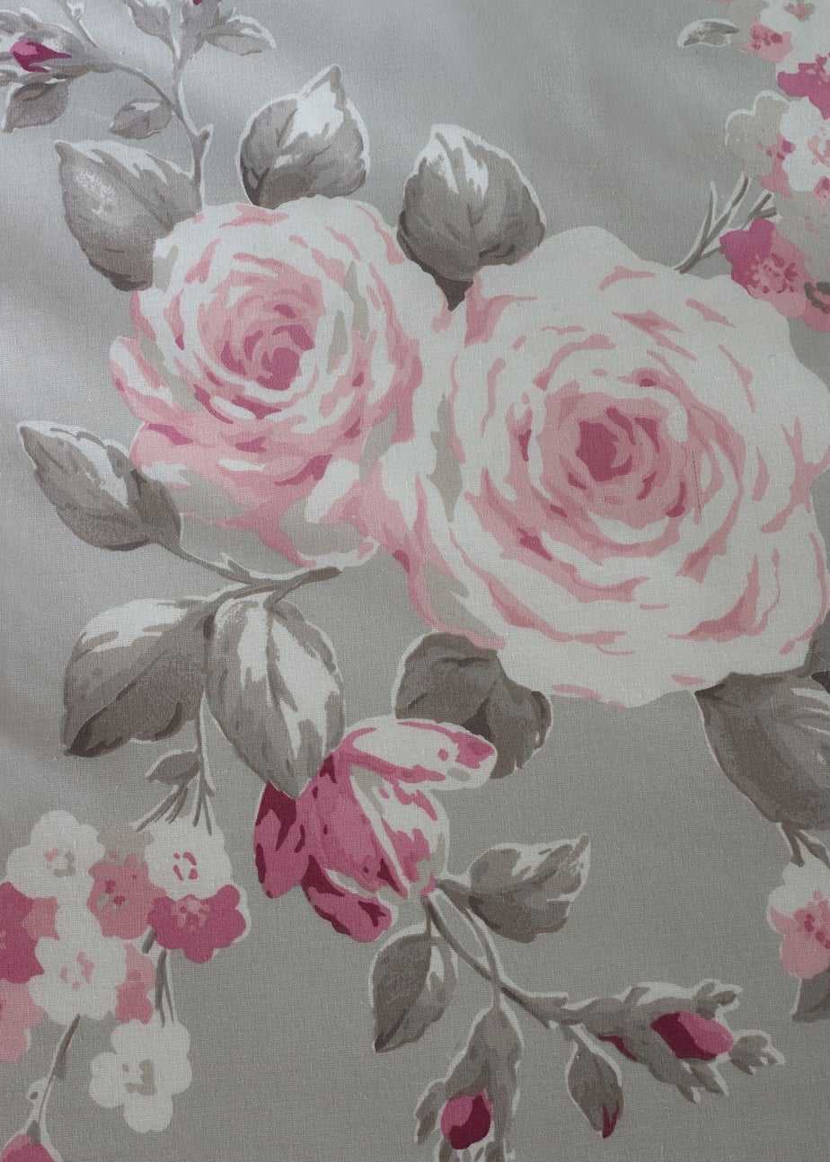 Catherine Lansfield Canterbury Floral Reversible Duvet Cover Set Grey