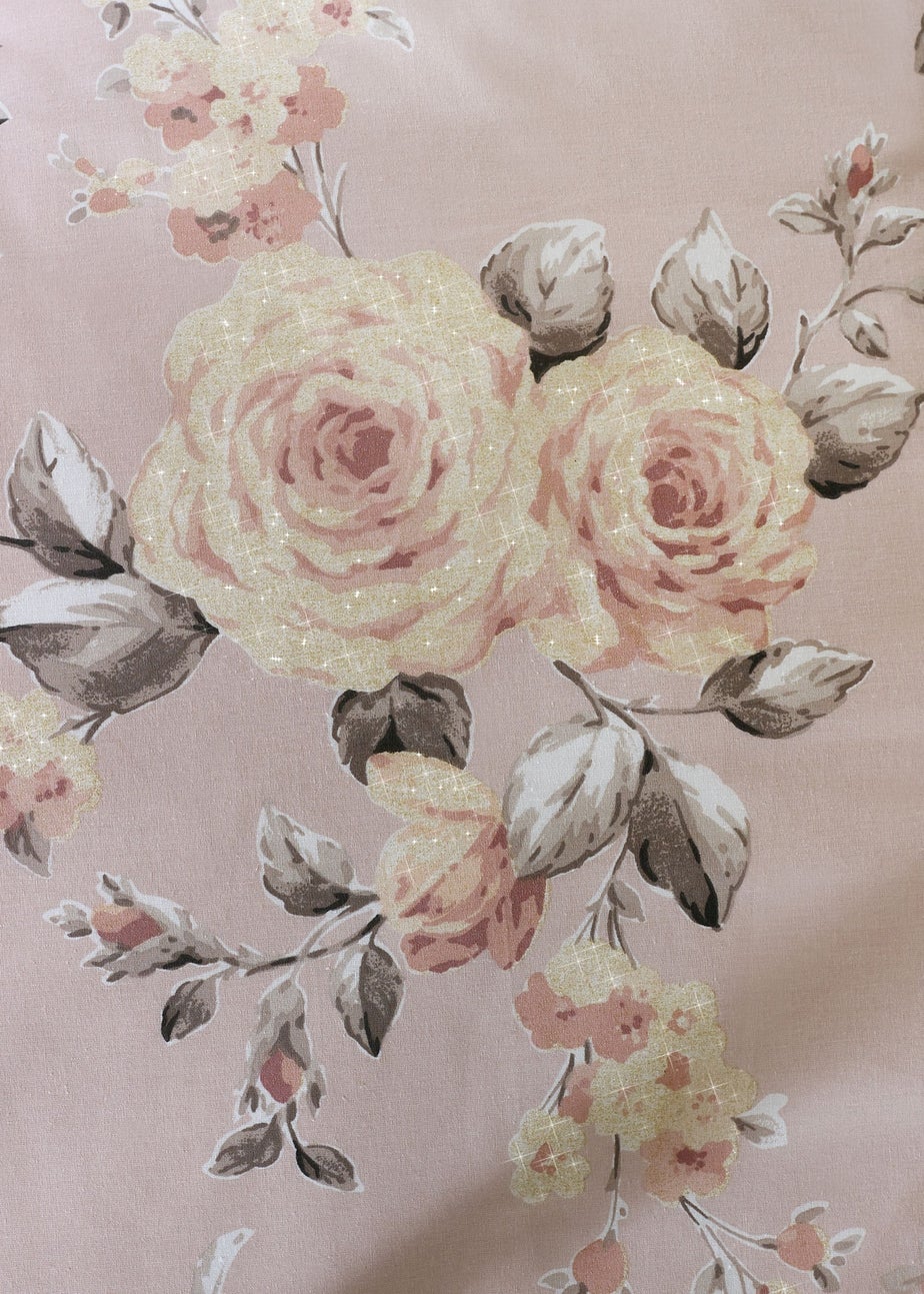 Catherine Lansfield Canterbury Floral Reversible Duvet Cover Set Blush Pink