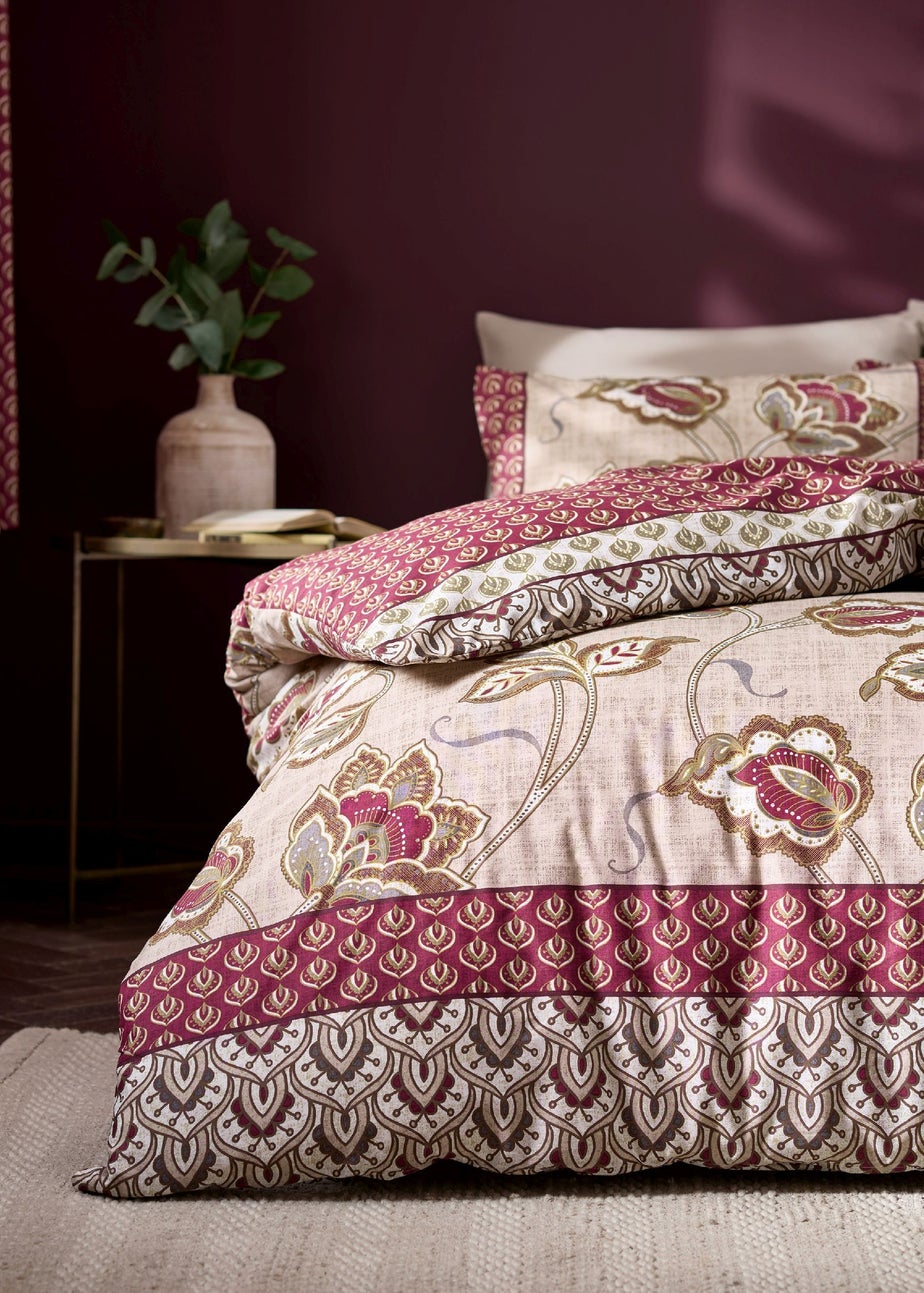 Catherine Lansfield Kashmir PaiKingsley Floral Reversible Duvet Cover Set Natural