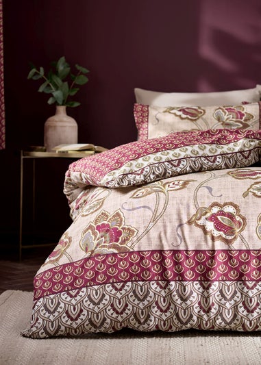 Catherine Lansfield Kashmir PaiKingsley Floral Reversible Duvet Cover Set Natural