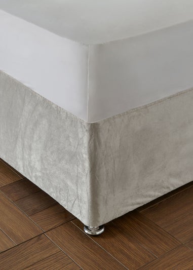 Catherine Lansfield Cream Kingsley Matt Velvet Elasticated Divan Base Wrap